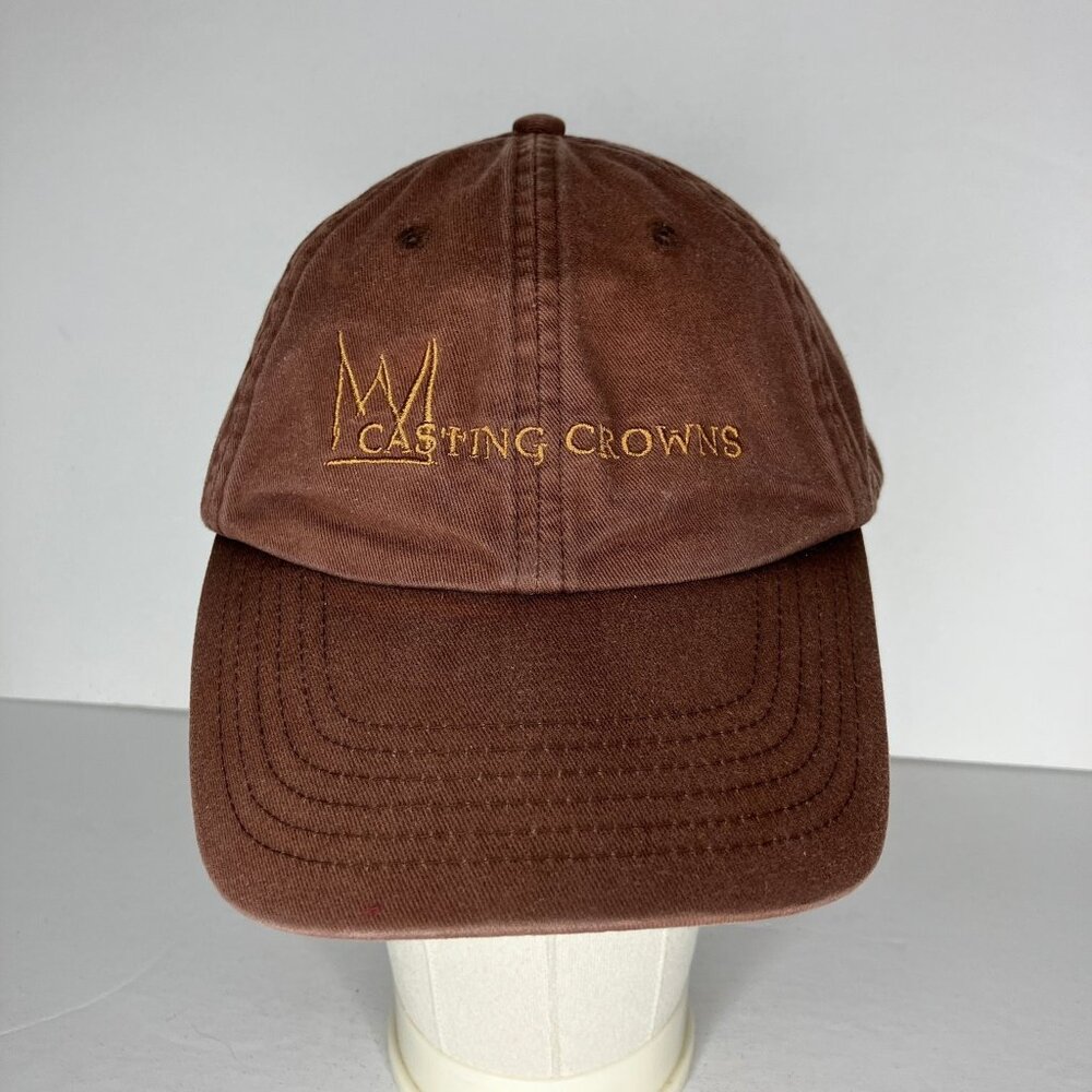 Casting Crowns Hat Men's Adjustable Brown Embroidered Baseball Cap Faded